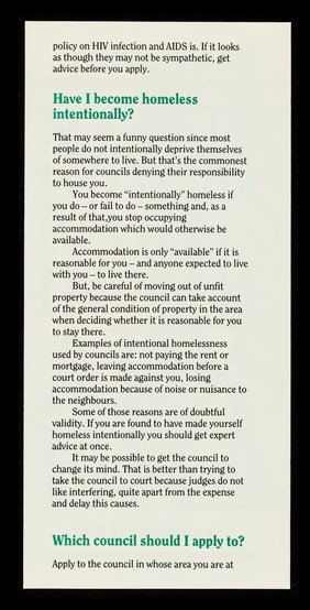 Your rights in the AIDS era. 6, Homelessness / Immunity.