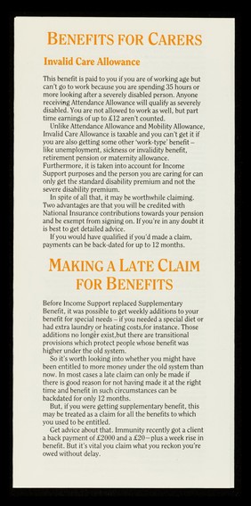 Your rights in the AIDS era. 8, Benefits / Immunity.