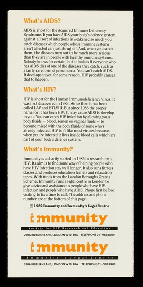 Your rights in the AIDS era. 8, Benefits / Immunity.