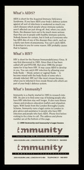 Your rights in the AIDS era. 9, Going into hospital / Immunity.
