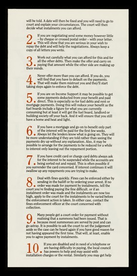 Your rights in the AIDS era. 12, Debts / Immunity.