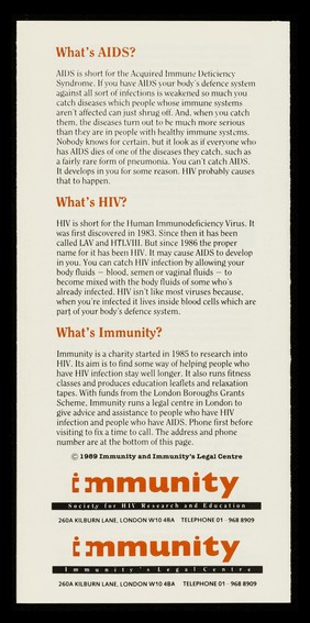 Your rights in the AIDS era. 12, Debts / Immunity.