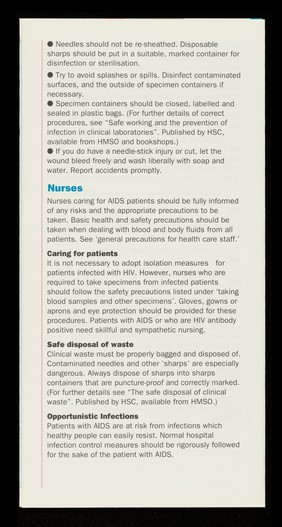 AIDS and the workplace : health service staff : a NUPE health & safety publication / NUPE.