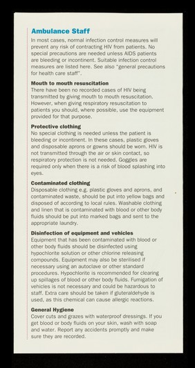 AIDS and the workplace : health service staff : a NUPE health & safety publication / NUPE.