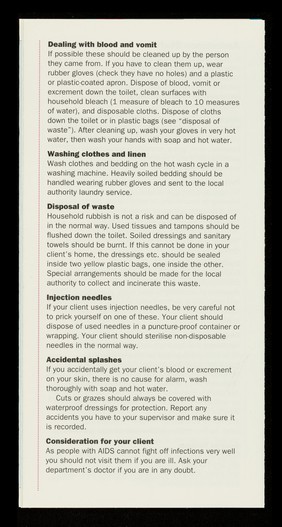 AIDS and the workplace : health service staff : a NUPE health & safety publication / NUPE.