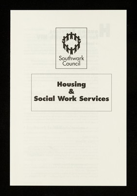 Housing & social work services : housing services for people with HIV / Southwark Council.