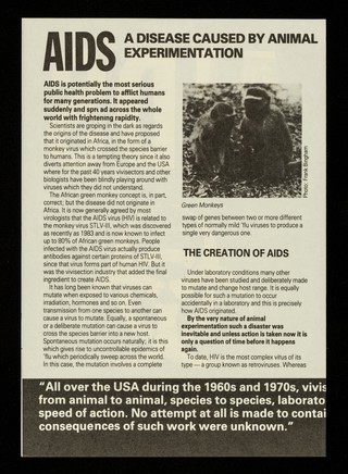 AIDS : the truth / The National Vivisection Society.