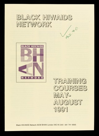 Training courses may-August 1991 / Black HIV/AIDS Network.