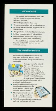 Wherever you travel. However you travel. Mind how you go : advice for travellers on avoiding the risks of HIV and AIDS / Travel Safe, U.K. Health Departments.