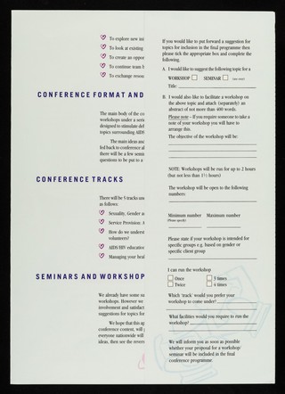 HIV & AIDS conference '92 : Imperial College London 31 July - 1 August 1992 : the conference will provide an opportunity to advance the current thinking on HIV and AIDS work / The Terrence Higgins Trust.