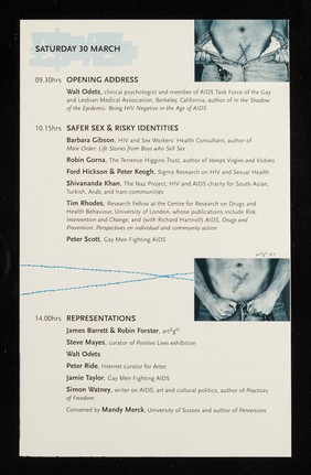 Acting on AIDS : 29-31 March 1996 ... / ICA, Institute of Contemporary Arts, The Terrence Higgins Trust ; sponsored by Toshiba.