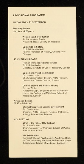 Anglo-American Conference on AIDS : 21 to 23 September 1988 at 1, Wimpole Street, London W.1 / sponsored jointly by the Royal Society of Medicine and the Royal Society of Medicine Foundation, Inc.