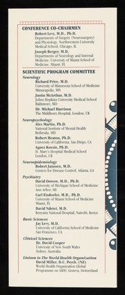 Neurological & neuropsychological complications of HIV infection : update 1990 : a satellite conference prior to the VI International Conference on AIDS : June 16-19, 1990 Monterey, California, USA : Monterey Convention Center and Monterey Sheraton Hotel, Monterey, California.