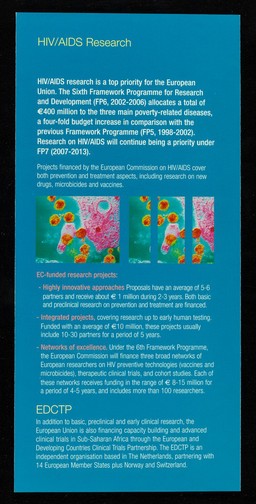 The European Union against HIV/AIDS : leaflet / European Commission Community Research.