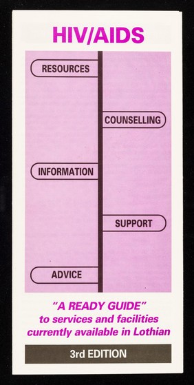 HIV/AIDS : "a ready guide" to services and facilities currently available in Lothian / published by Regional AIDS Group, printed by Lothian Regional Council.