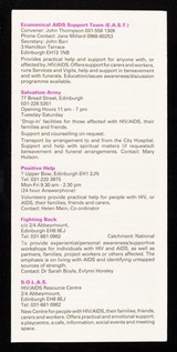 HIV/AIDS : "a ready guide" to services and facilities currently available in Lothian / published by Regional AIDS Group, printed by Lothian Regional Council.