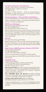 HIV/AIDS : "a ready guide" to services and facilities currently available in Lothian / published by Regional AIDS Group, printed by Lothian Regional Council.