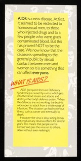 AIDS & sex : what everyone should know / issued by the Scottish Health Education Group.