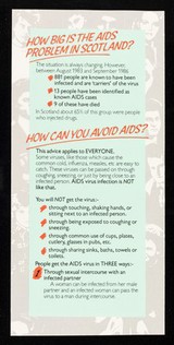 The AIDS problem in Scotland : what everyone should know / issued by the Scottish Health Education Group.