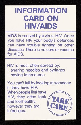 Information card on HIV/AIDS / LHB.
