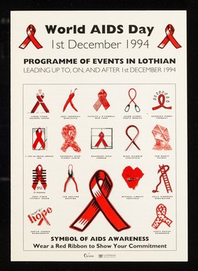 World AIDS Day 1st December 1994 : programme of events in Lothian leading up to, on, and after 1st December 1994 / Lothian Health, Lothian Regional Council.