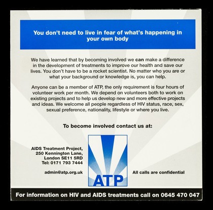 AIDS Treatment Project : HIV/AIDS treatment information line 0645 470 047 ...