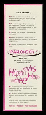 SIDA VIH ... et lesbiennes : parlons-en! / ARIS, Accueil, Rencontres, Information, Services.