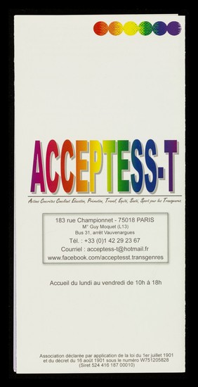 ACCEPTESS-T : Actions Concrètes Conciliant education, Prévention, Travail, Equité, Santé, Sport pour les Transgenres : beatus qui prodest quibus potest : heureux qui vient se rendre utile à ceux qu'il peut aider / ACCEPTESS-T.