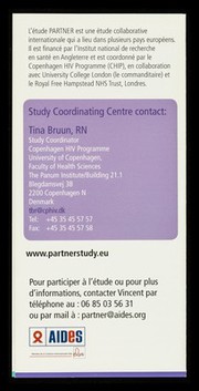 Traitement du virus VIH, transmission sexuelle et utilisation de préservatifs : Partner Study : une nouvelle étude pour les couples dont l'un des partenaires est séropositif et l'autre séronegaitif / AIDES.