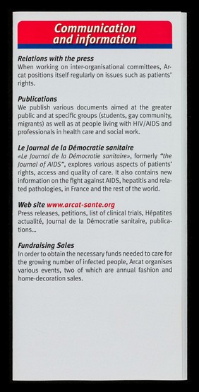 ARCAT : organization dedicated to research, information and campaigns for the access to medical treatment / ARCAT.