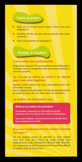 "J'ai oublié de prendre mes médicaments!" : "J'adopte les bons reflexes!" / ARCAT.