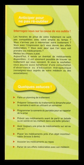"J'ai oublié de prendre mes médicaments!" : "J'adopte les bons reflexes!" / ARCAT.