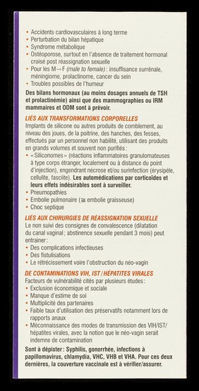Transgenres : mieux connaître leurs spécificités, mieux les prendre en charge / ARCAT, COREVIH Ile de France Nord, COREVIH Ile de France Ouest ; avec la particiaption du Dr. Anaenza Freire Maresca ... et du Dr. Florence Michard.