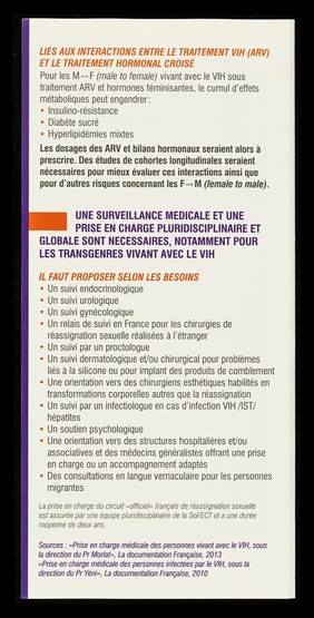Transgenres : mieux connaître leurs spécificités, mieux les prendre en charge / ARCAT, COREVIH Ile de France Nord, COREVIH Ile de France Ouest ; avec la particiaption du Dr. Anaenza Freire Maresca ... et du Dr. Florence Michard.