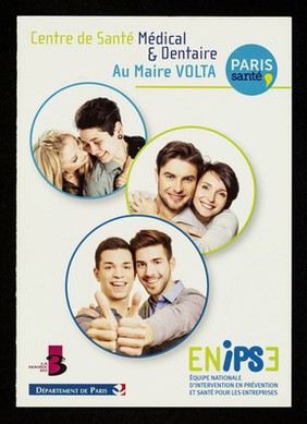 Centre de Santé Médical & Dentaire au Maire Volta : Paris Santé / Centre Médical de la Ville de Paris, La Mairie du 3e, Département de Paris, ENIPSE, Équipe Nationale d'Intervention en Prévention et Santé pour les Entreprises.