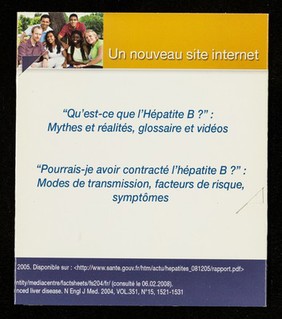 Hépatite B : nous sommes tous concernés! : Soyez acteur de votre santé: www.hepbinfo.fr / Bristol Myers Squibb.