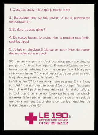 J'ai plus de 20 partenaires par an.