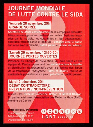 Journée mondiale de lutte contre le sida / Le Centre LGBT Paris IDF.