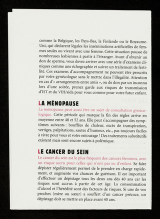 Le suivi gynécologique des lesbiennes / Crips Île-de-France.
