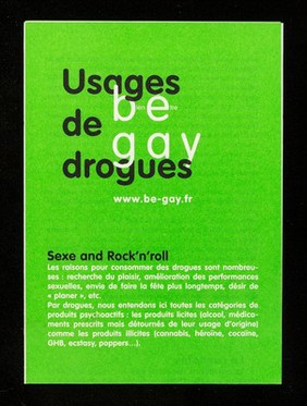 Usage de drogues : be gay : bien être / Crips Île-de-France.