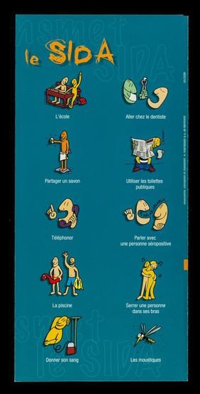 SIDA : Syndrome d'Immuno Déficience Acquise ... les médicaments soulageant et prolongent la vie ... / Académie de Versailles, Inspection Académique de l'Essonne, Promotion de la Santé en Faveur des Élèves, Ministère des Affaires Sociales, du Travail et de la Solidarité, Ministère de la Santé, de la Famille et des Personnes Handicappés, Diagonale Île de France.