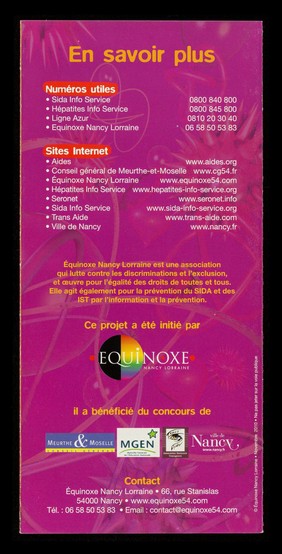 Atout coeur atout pique : le SIDA est toujours là! / Equinoxe Nancy Lorraine.