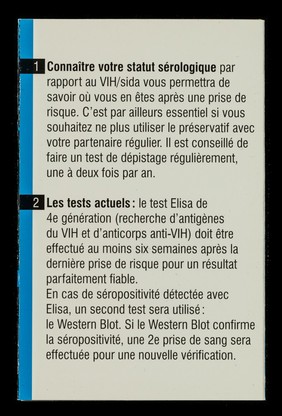 Le traitement post-exposition, que faire en cas de prise de risque face au VIH/SIDA? : le dépistage, pourquoi et comment connaître son statut sérologique? / Le Kiosque Infos Sida.