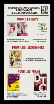 Brochure de santé sexuelle à télécharger : la selection du Kiosque : safe sex publications to dowload, our selection / Le Kiosque Infos Sida.