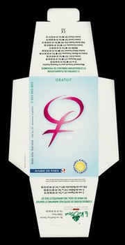 Gratuit : Paris plaisirs, Paris capotes : FC2 Female condom le préservatif féminin, 2e génération : nitrile, sans latex / Mairie de Paris ; distribué par Laboratoire Terpan.