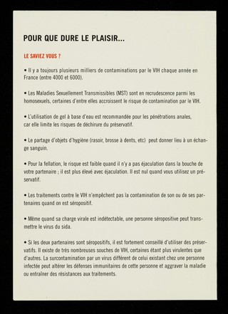 Qui vivra baisera ... : qui vivra aimera ... qui vivra jouira ... qui vivra verra : pour que dure le plaisir ... / réalisée à l'initiative du Ministère de l'Emploi et de la Solidarité - Secrétariat d'État à la Santé et aux Handicappées et du CFES.
