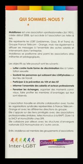 L'arc en ciel d'Orange / Mobilisnoo, Asscociation des LGBT (Lesbiennes, Gays, Bi et Trans) du Groupe France Télécom - Orange.