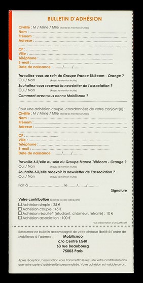 L'arc en ciel d'Orange / Mobilisnoo, Asscociation des LGBT (Lesbiennes, Gays, Bi et Trans) du Groupe France Télécom - Orange.