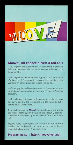 Moove! : Association Lyonnaise des jeunes gays, lesbiennes & de ceux qui les comprennent.