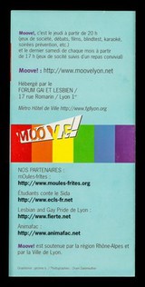 Moove! : Association Lyonnaise des jeunes gays, lesbiennes & de ceux qui les comprennent.